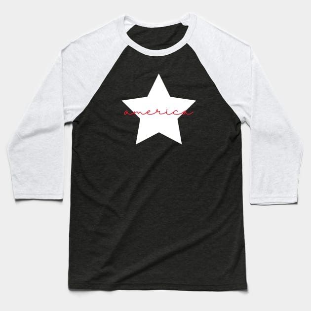 America Baseball T-Shirt by LylaLace Studio